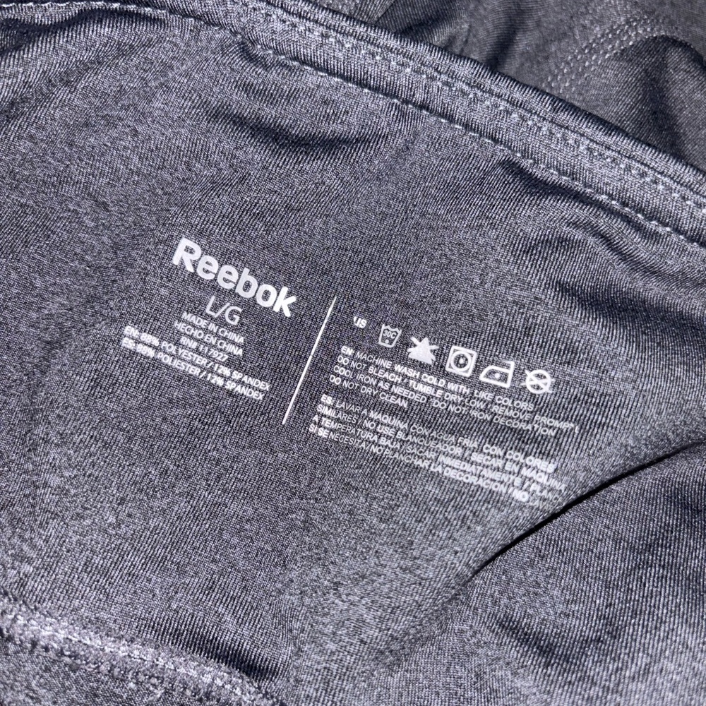🐠 Reebok Gray Leggings Athletic Stretchy Bottoms - Picture 3 of 3